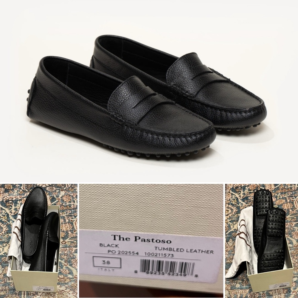 M. Gemi The Pastoso black tumbled leather drivers